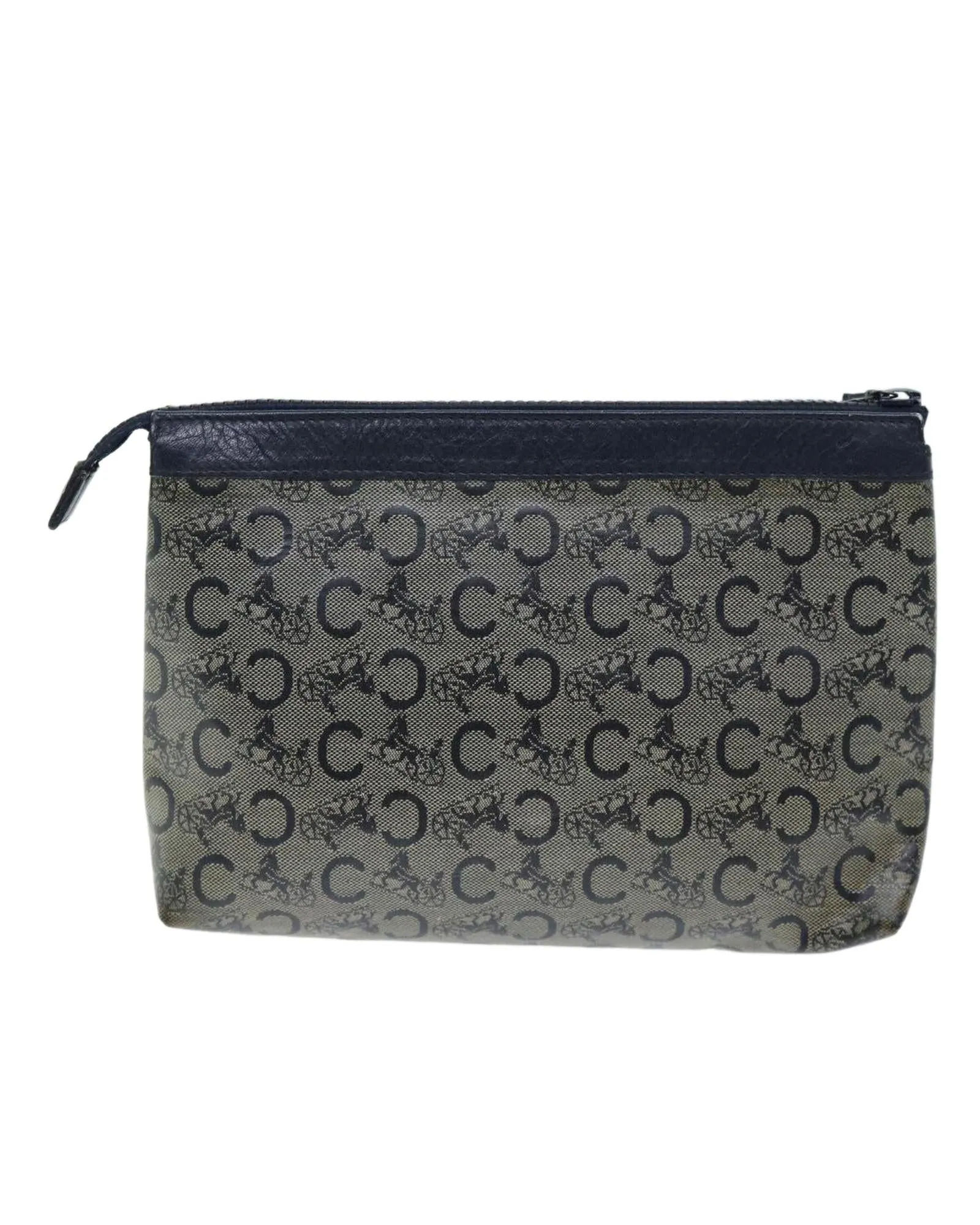 Navy Canvas Celine Pouch with Macadam Print Design