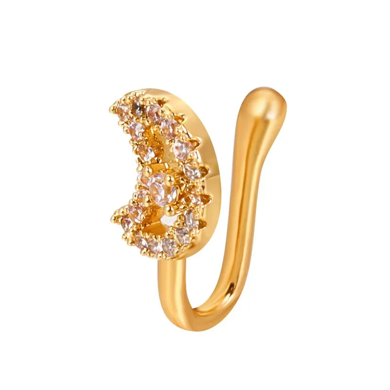 Piercing Jewelry Twist U Shape Nose Ring for Women in Gold Color