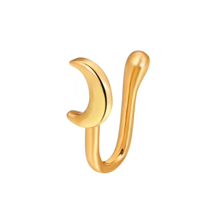 Piercing Jewelry Twist U Shape Nose Ring for Women in Gold Color