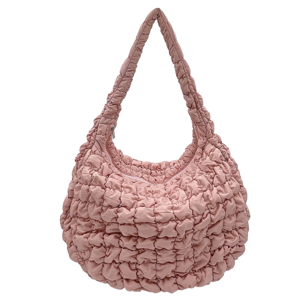 Pink Puffer Lightweight Shoulder Large Bag