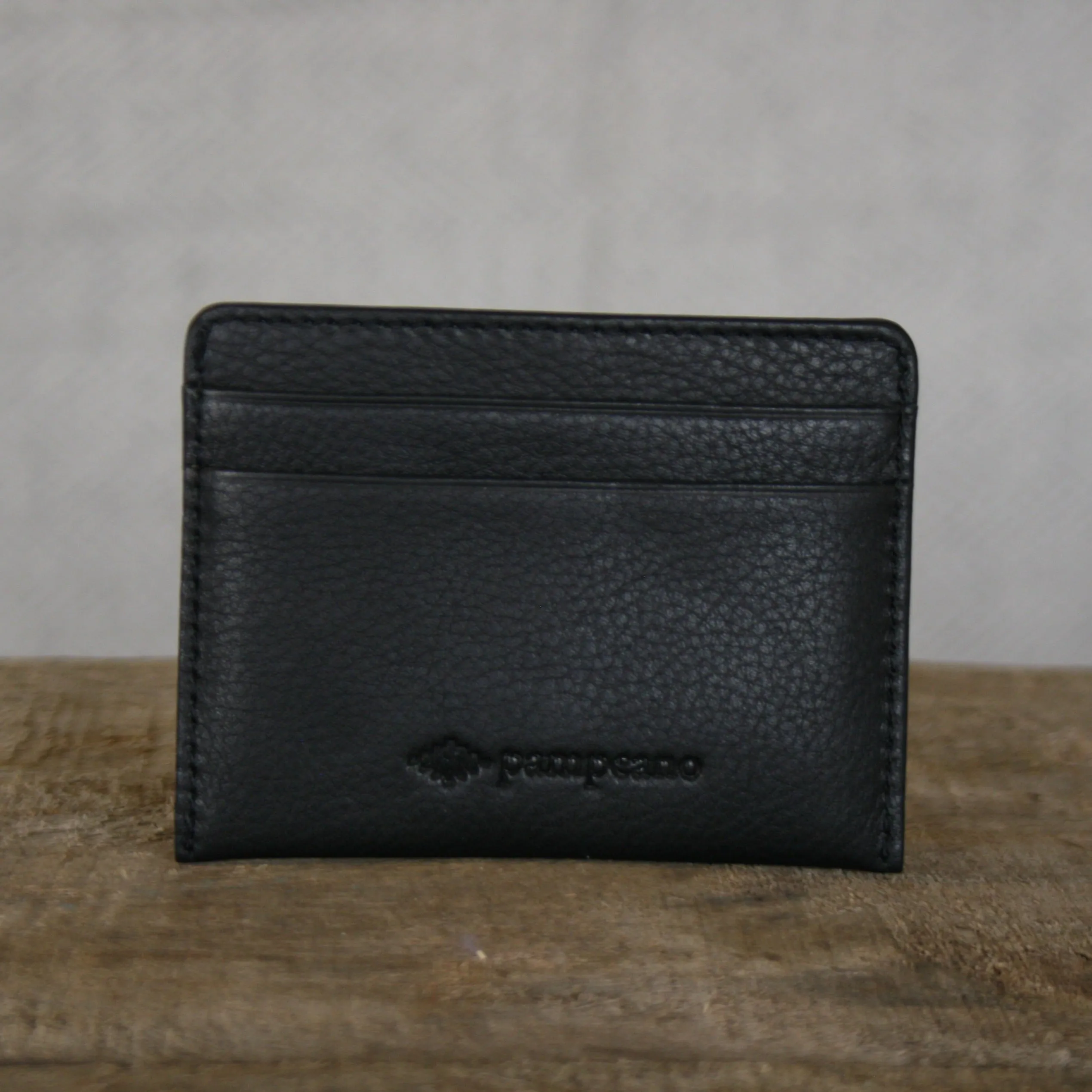 'Rombo' Card Slip - Black Leather