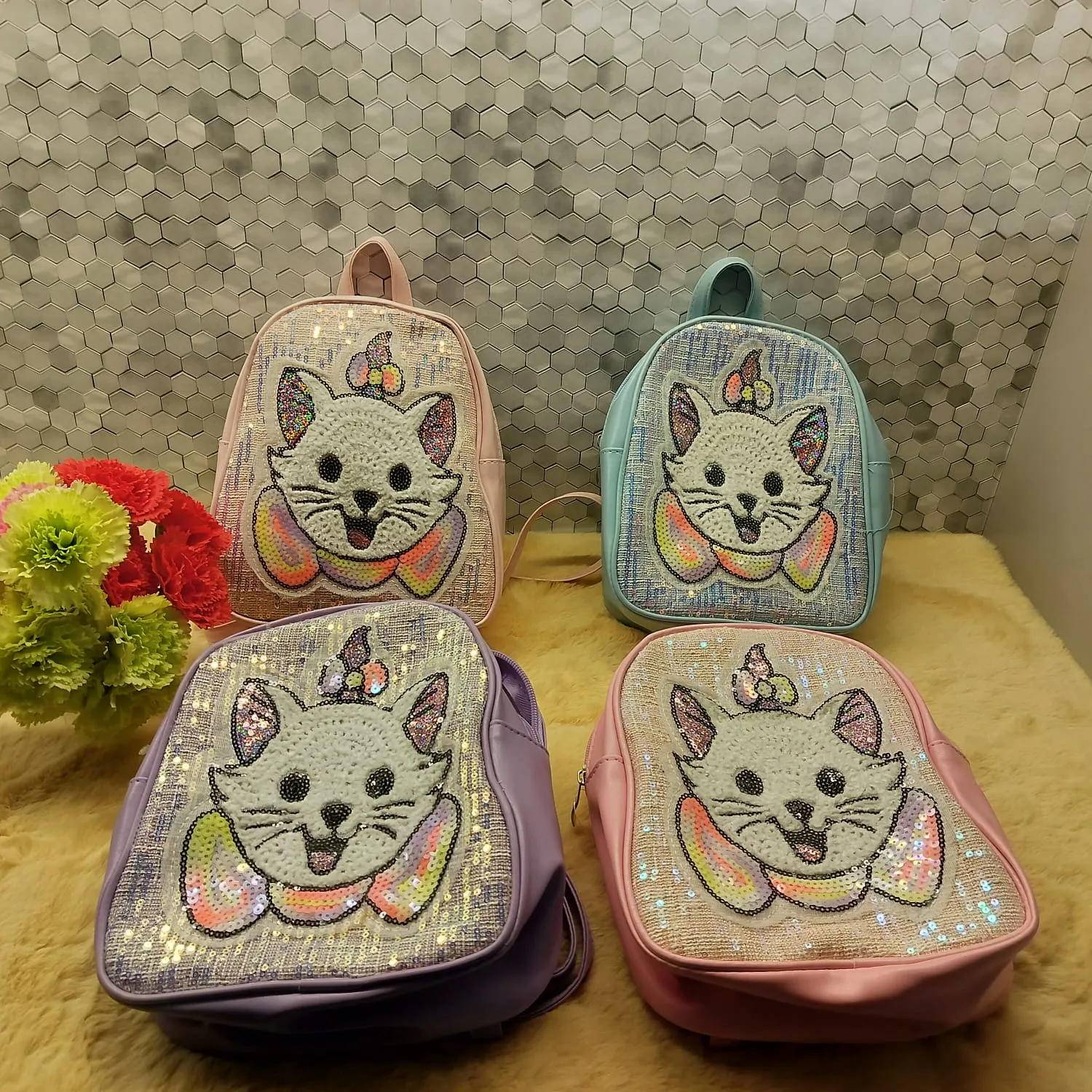 Stylish And Colorful Cat Mini Backpack