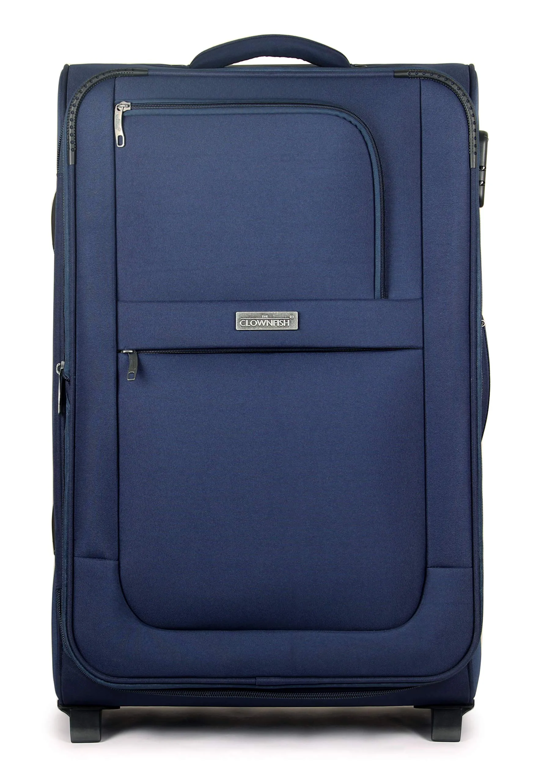 THE CLOWNFISH Odyssey Luggage Polyester Softsided Suitcase 2- Wheel Trolley Bag (69 cm, Space Navy Blue)