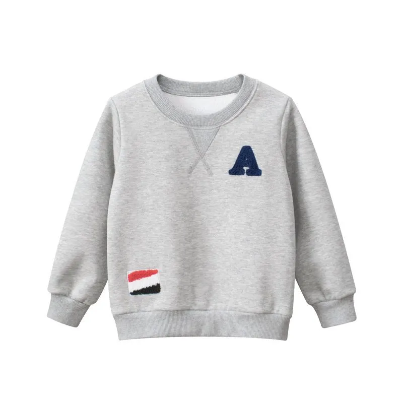 Toddler Boy/Girl Long Sleeve Solid Color Sweatshirt