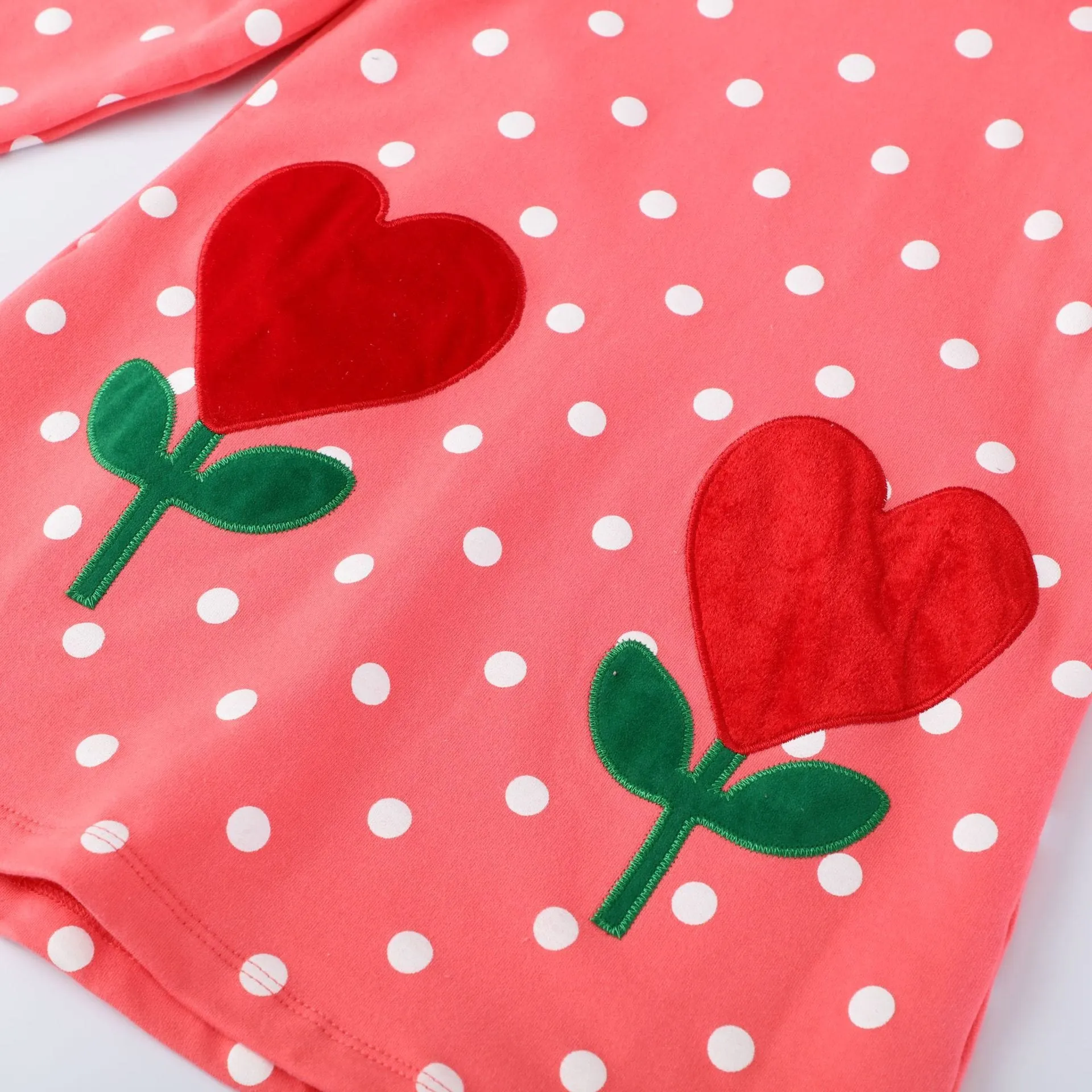 Toddler Girls Red Flowers Pattern Dress