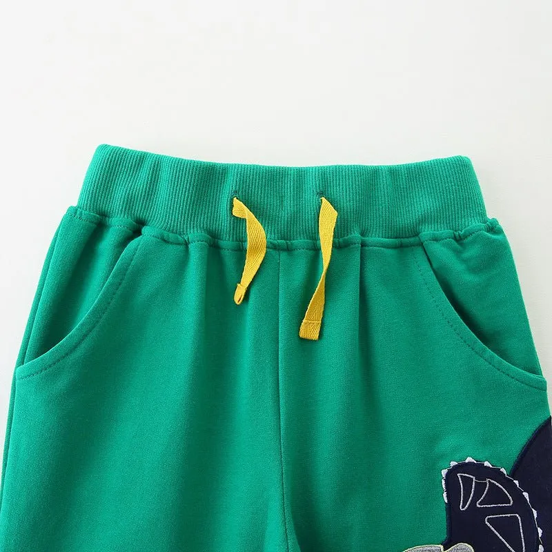 Toddler/Kid Boy Rhino Embroidery Green Pants