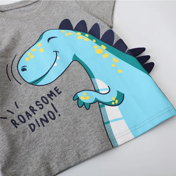 Toddler/Kid Boy's 3D Cartoon Dinosaur T-shirt with Shorts Set