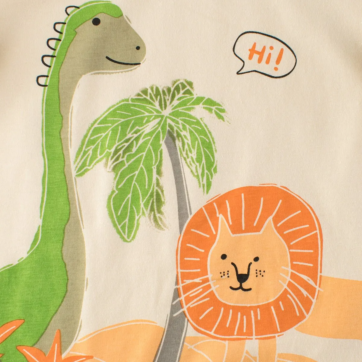 Toddler/Kid Boy's Dino with Lion Print Design Cotton Tee