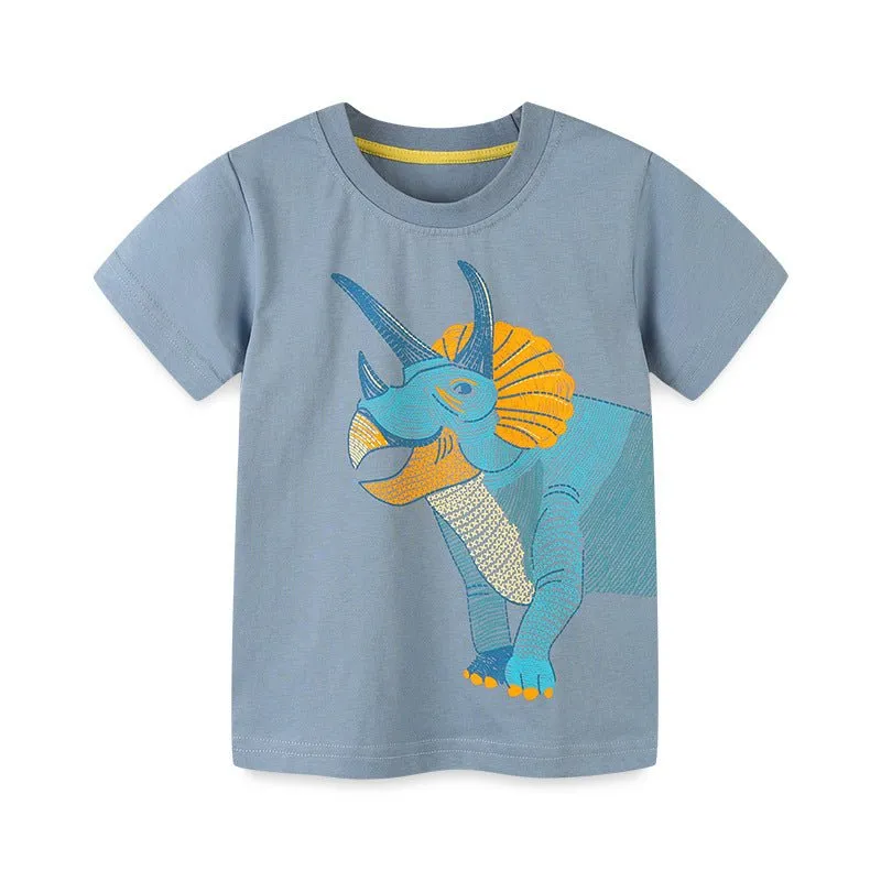 Toddler/Kid Boy's Rhinoceros Print Short Sleeve T-shirt