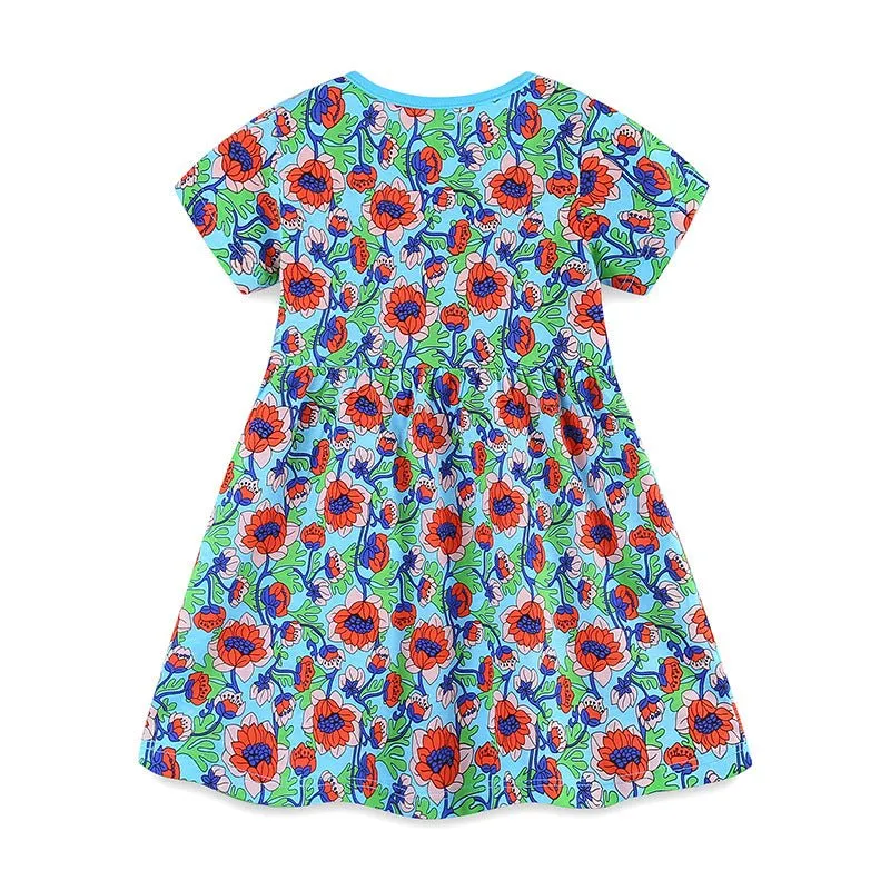 Toddler/Kid Girl's Cartoon Lotus Blossom Design Dress