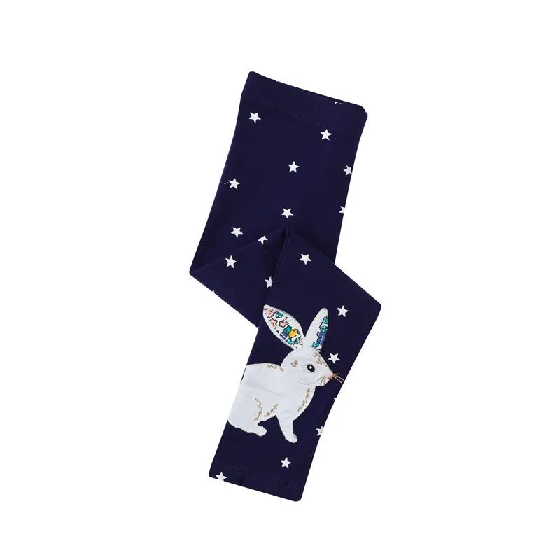 Toddler/Kid Girl's Moon with Rabbit Design Leggings