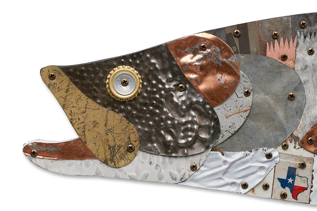 TROPHY FISH (SPECKLED TROUT) original mixed media wall sculpture