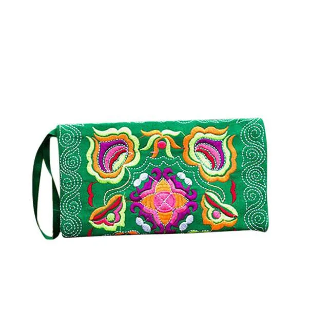 Vintage Handmade Embroidered Wrist-let Clutch Bag Purse