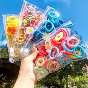 Wenkouban 50Pcs/Bag Colorful Nylon Small Rubber Band For Girl Fashion Children Tie Ponytail Holder Elastic Scrunchie Kids Hair Accessories