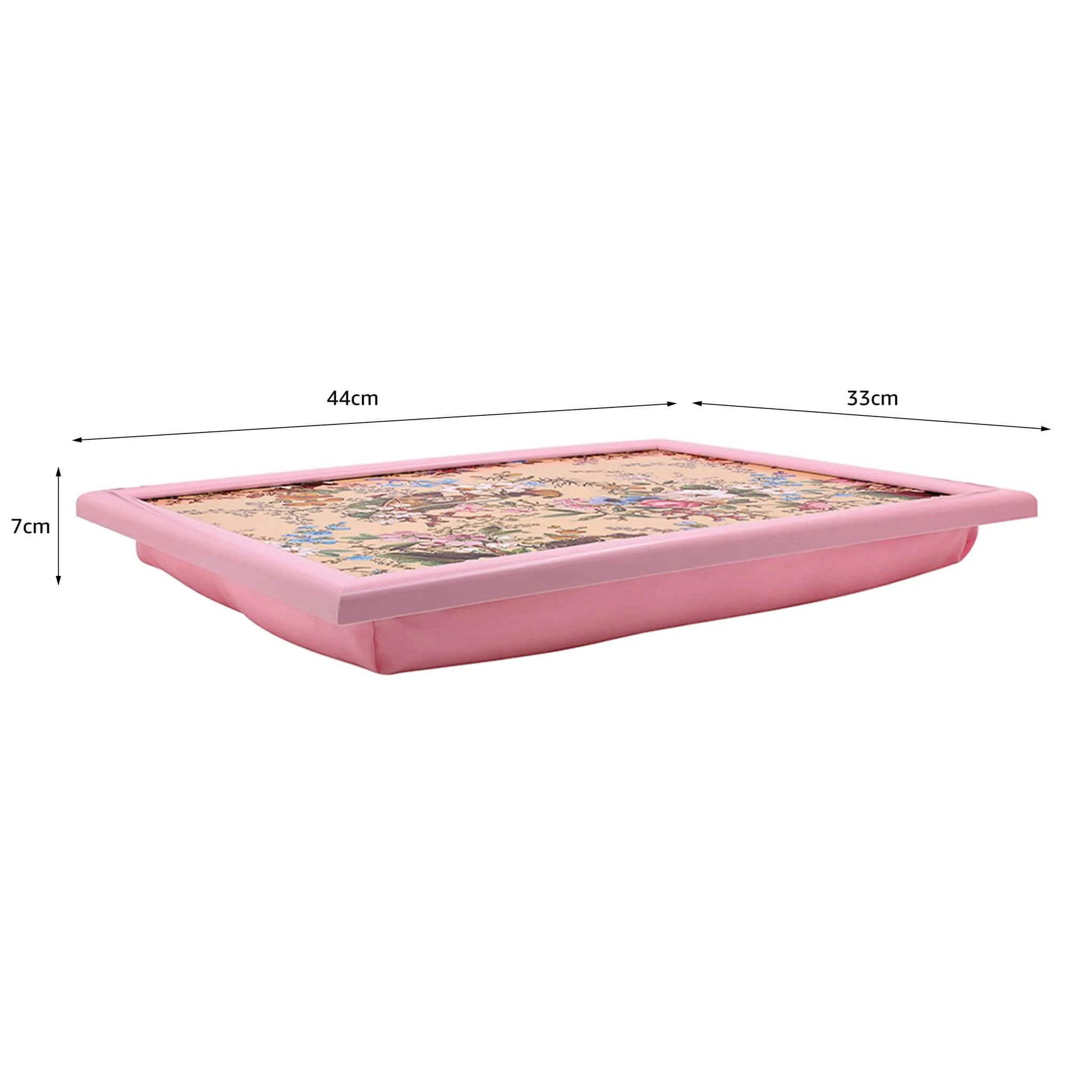 William Kilburn Floral Pink Lap Tray Bean Bag Serving Tray